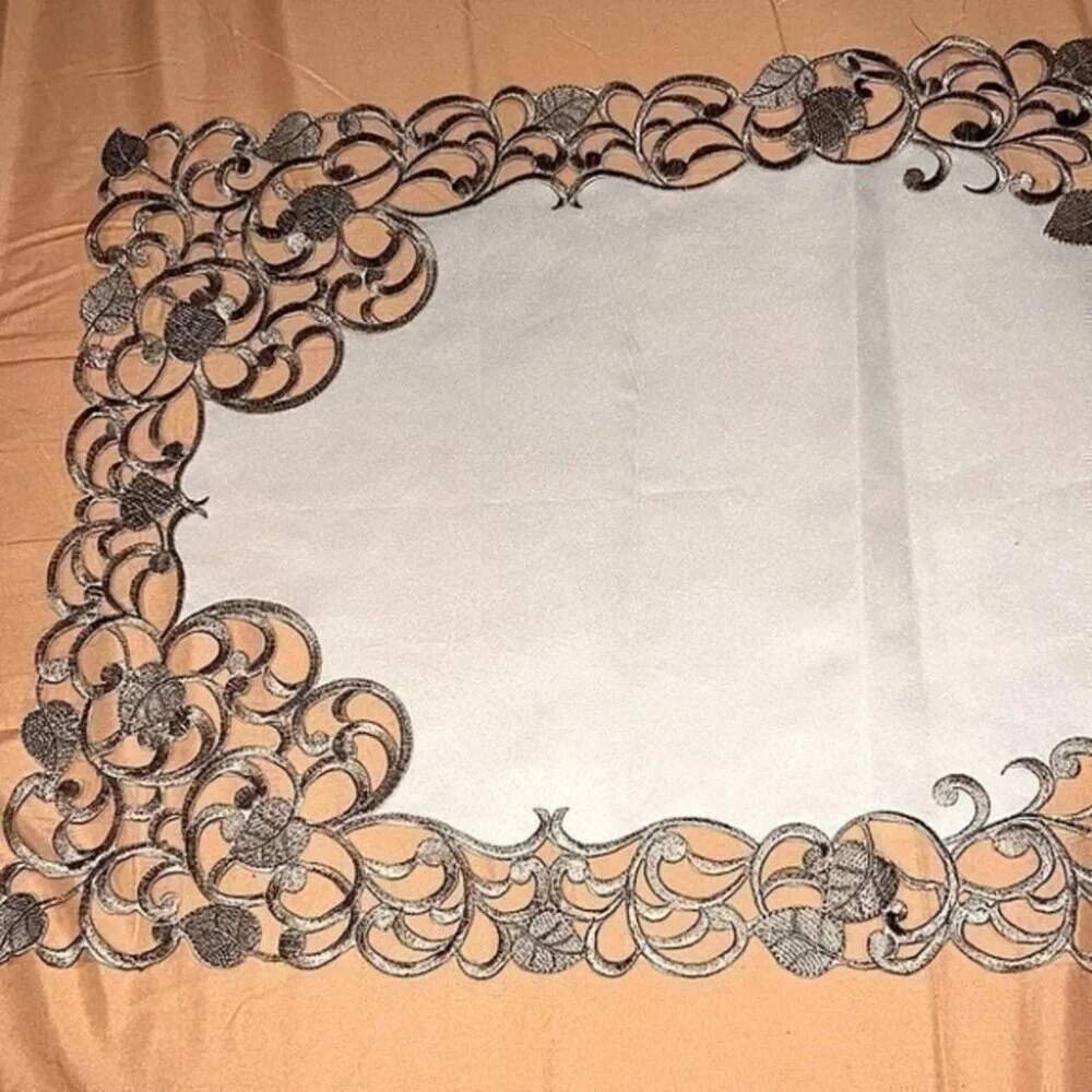 52” x 15” Cutout Embroidery Table Runner NEW